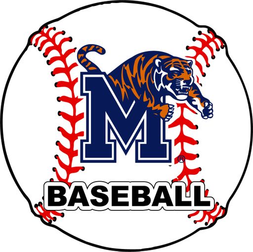 Memphis Tigers 4-Inch Round Baseball NCAA Passion Vinyl Decal Sticker