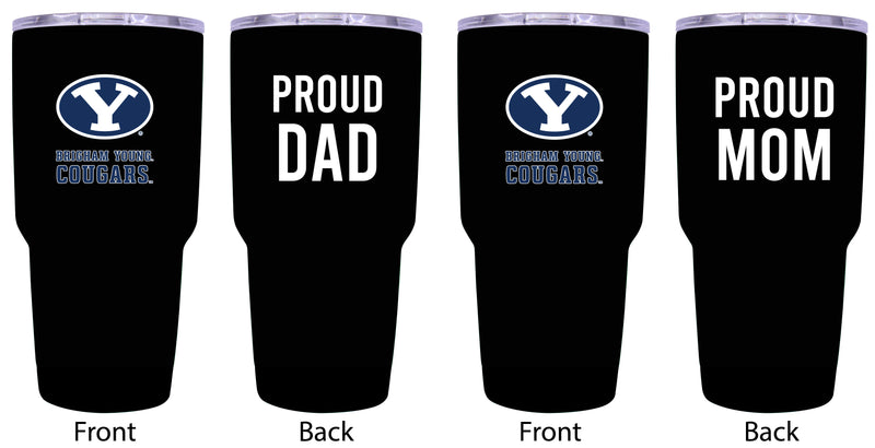 Brigham Young Cougars Proud Parent 24 oz Insulated Tumblers Set - Black, Mom & Dad Edition
