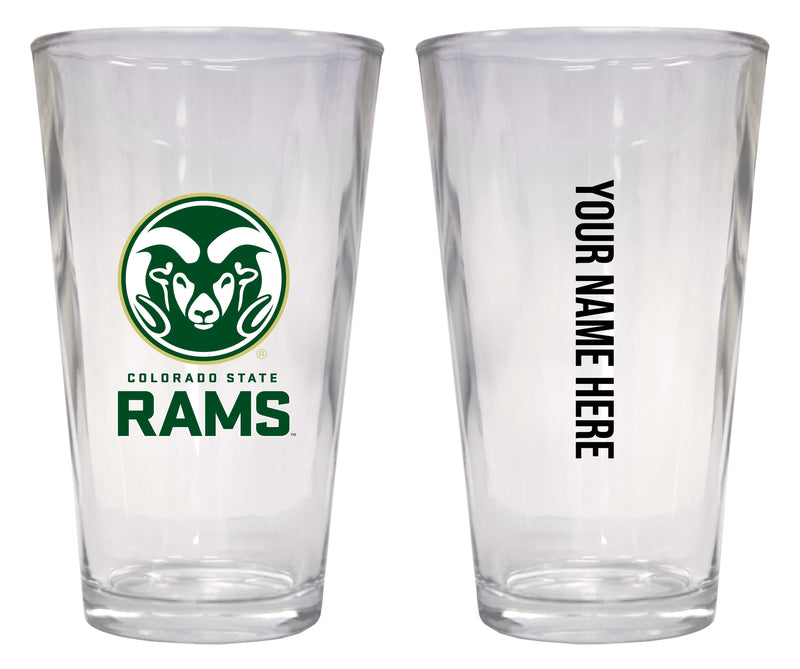 Customizable NCAA Colorado State Rams 16 oz Pint Glass – Perfect Gift Personalized With your own or any fan name