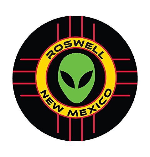 Roswell New Mexico UFO Alien I Believe Souvenir 4 Inch Round Decal Sticker