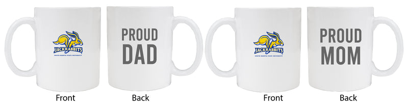 South Dakota State Jackrabbits Proud Mom And Dad White Ceramic Coffee Mug 2 pack (White)