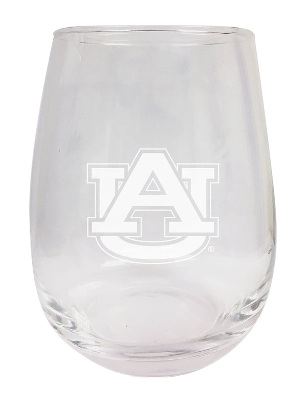Auburn Tigers NCAA 15 oz Laser-Engraved Stemless Wine Glass - Perfect for Alumni & Fans 2-Pack