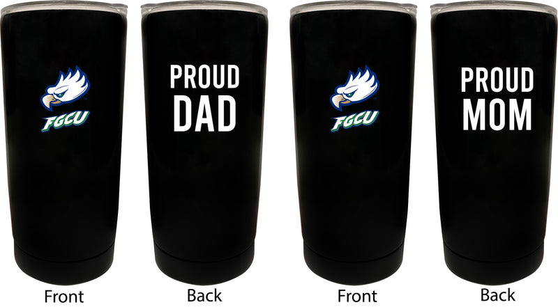 Florida Gulf Coast Eagles NCAA Insulated Tumbler - 16oz Stainless Steel Travel Mug Proud Mom and Dad Design Black