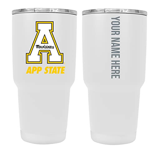Custom Appalachian State White Insulated Tumbler - 24oz Engraved Stainless Steel Travel Mug