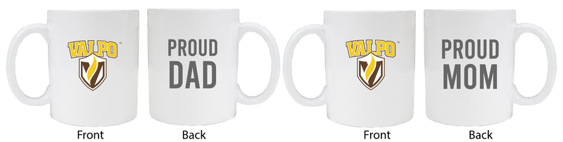 Valparaiso University Proud Mom And Dad White Ceramic Coffee Mug 2 pack (White)