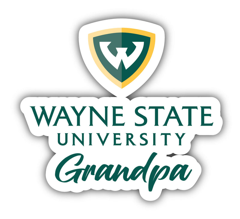Wayne State 4-Inch Proud Grandpa NCAA - Durable School Spirit Vinyl Decal Perfect Gift for Grandpa