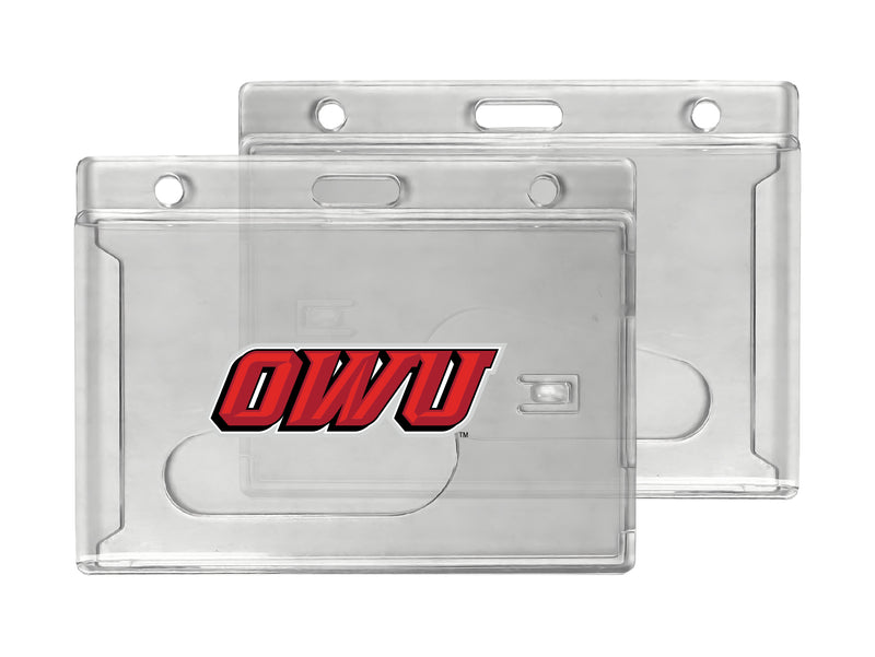 Ohio Wesleyan University Officially Licensed Clear View ID Holder - Collegiate Badge Protection