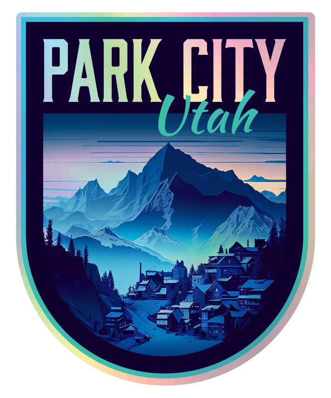 Park City Utah Holographic Charm Durable Vinyl Decal Sticker A