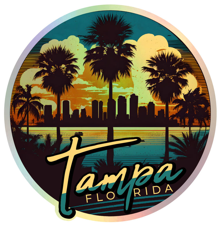 Tampa Florida Holographic Charm Durable Vinyl Decal Sticker B