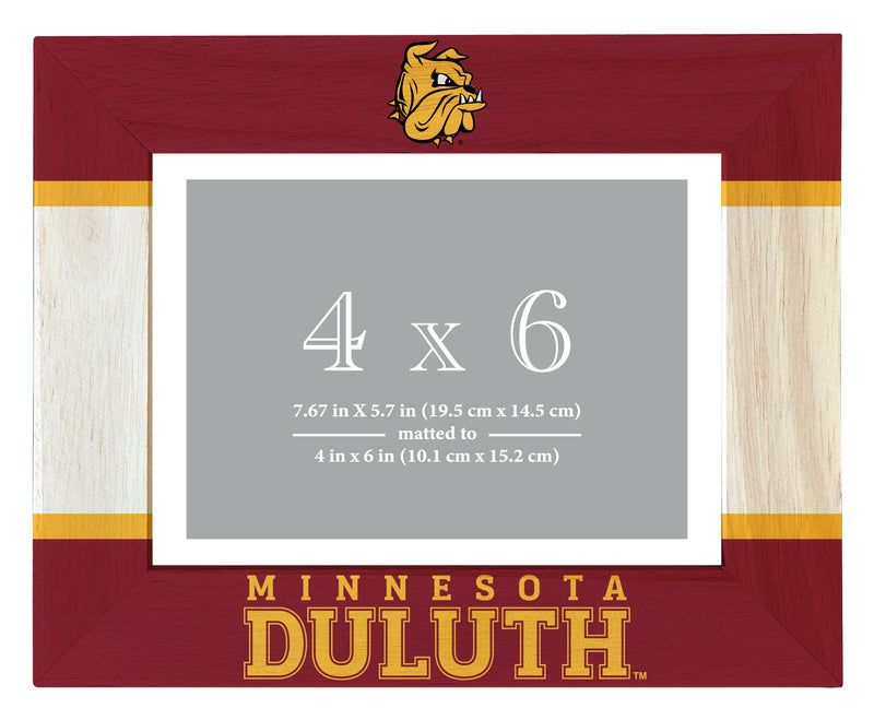 Minnesota Duluth Bulldogs Wooden Photo Frame - Customizable 4 x 6 Inch - Elegant Matted Display for Memories