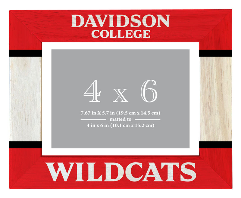 Davidson College Wooden Photo Frame - Customizable 4 x 6 Inch - Elegant Matted Display for Memories
