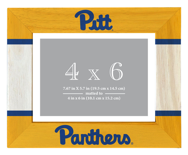 Pittsburgh Panthers Wooden Photo Frame - Customizable 4 x 6 Inch - Elegant Matted Display for Memories