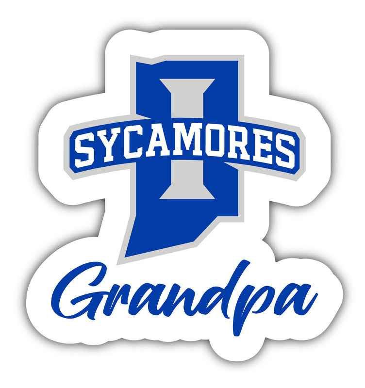 Indiana State University 4-Inch Proud Grandpa NCAA - Durable School Spirit Vinyl Decal Perfect Gift for Grandpa