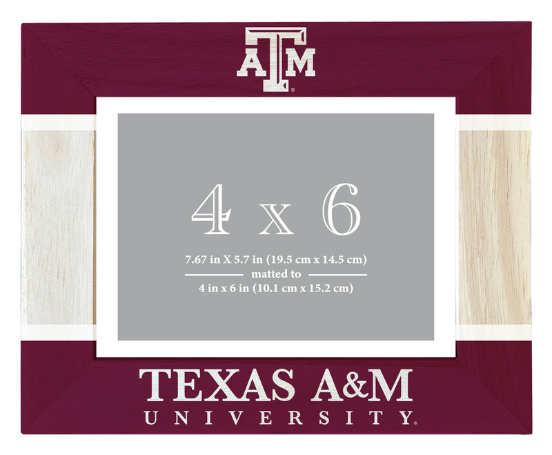 Texas A&M Aggies Wooden Photo Frame - Customizable 4 x 6 Inch - Elegant Matted Display for Memories