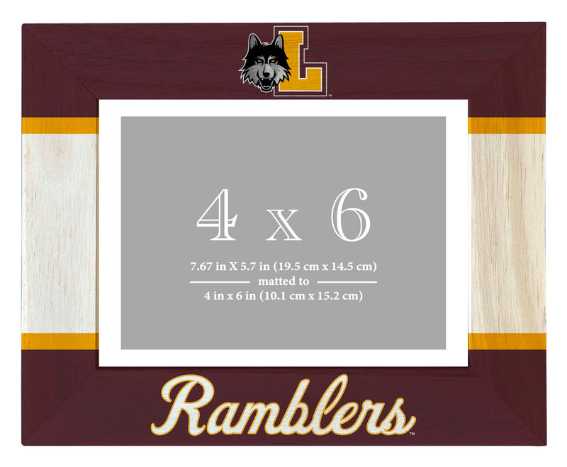 Loyola University Ramblers Wooden Photo Frame - Customizable 4 x 6 Inch - Elegant Matted Display for Memories
