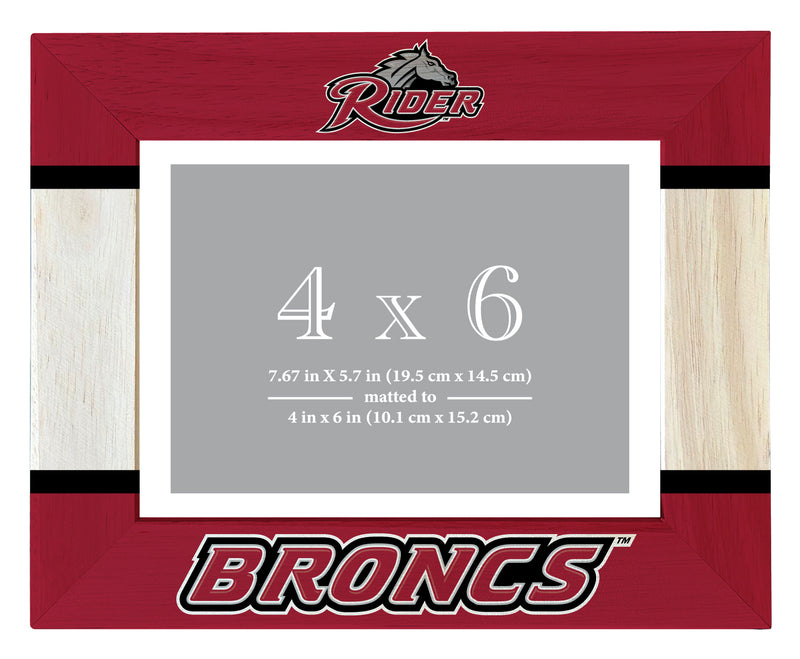 Rider University Broncs Wooden Photo Frame - Customizable 4 x 6 Inch - Elegant Matted Display for Memories