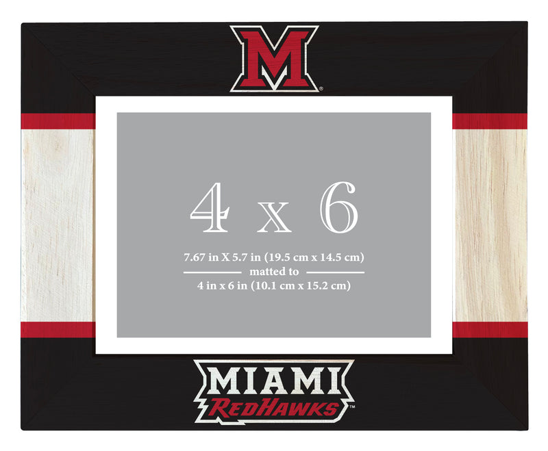 Miami University of Ohio Wooden Photo Frame - Customizable 4 x 6 Inch - Elegant Matted Display for Memories
