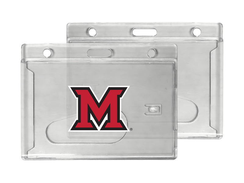 Miami University of Ohio Officially Licensed Clear View ID Holder - Collegiate Badge Protection