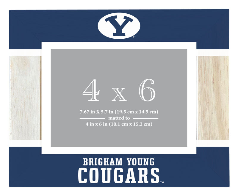 Brigham Young Cougars Wooden Photo Frame - Customizable 4 x 6 Inch - Elegant Matted Display for Memories