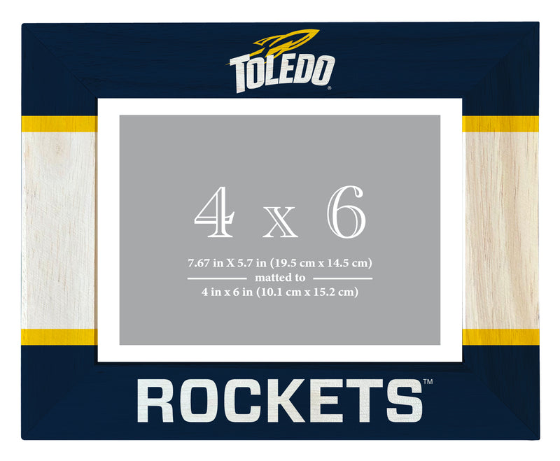 Toledo Rockets Wooden Photo Frame - Customizable 4 x 6 Inch - Elegant Matted Display for Memories