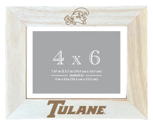 Load image into Gallery viewer, Tulane University Green Wave Wooden Photo Frame - Customizable 4 x 6 Inch - Elegant Matted Display for Memories
