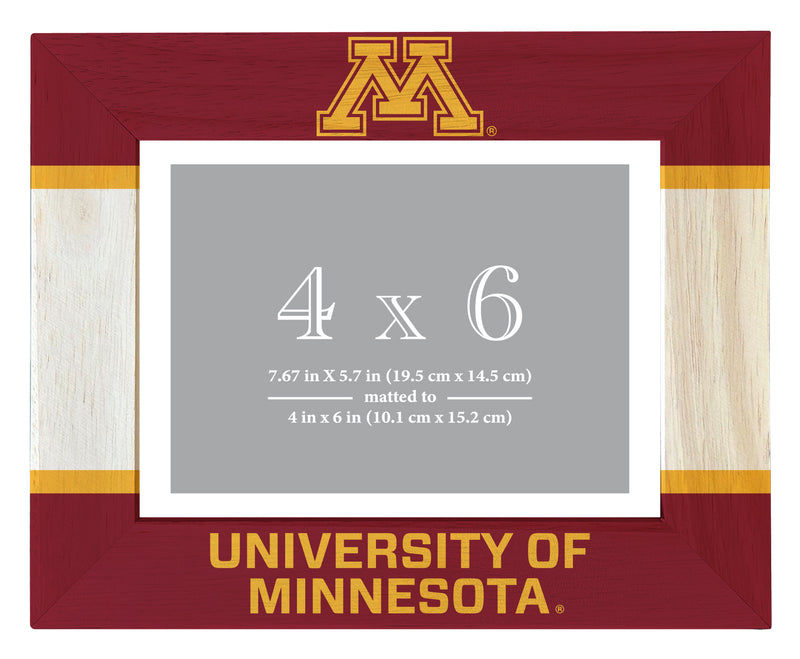 Minnesota Gophers Wooden Photo Frame - Customizable 4 x 6 Inch - Elegant Matted Display for Memories