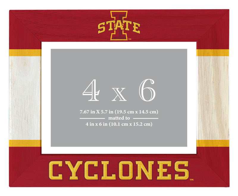 Iowa State Cyclones Wooden Photo Frame - Customizable 4 x 6 Inch - Elegant Matted Display for Memories