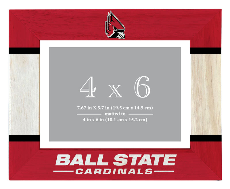 Ball State University Wooden Photo Frame - Customizable 4 x 6 Inch - Elegant Matted Display for Memories