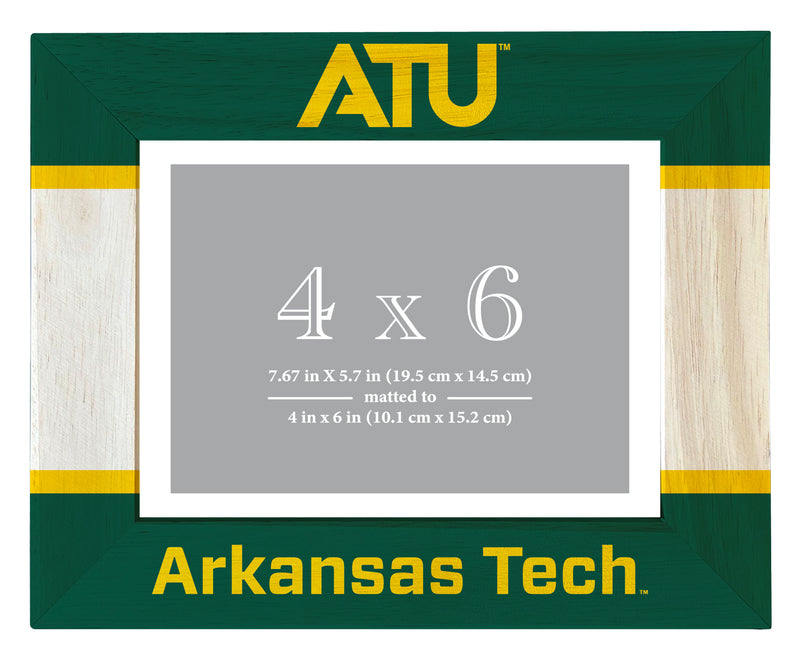 Arkansas Tech University Wooden Photo Frame - Customizable 4 x 6 Inch - Elegant Matted Display for Memories