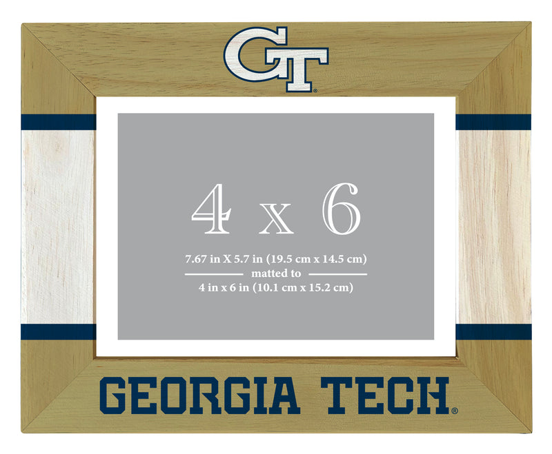 Georgia Tech Yellow Jackets Wooden Photo Frame - Customizable 4 x 6 Inch - Elegant Matted Display for Memories