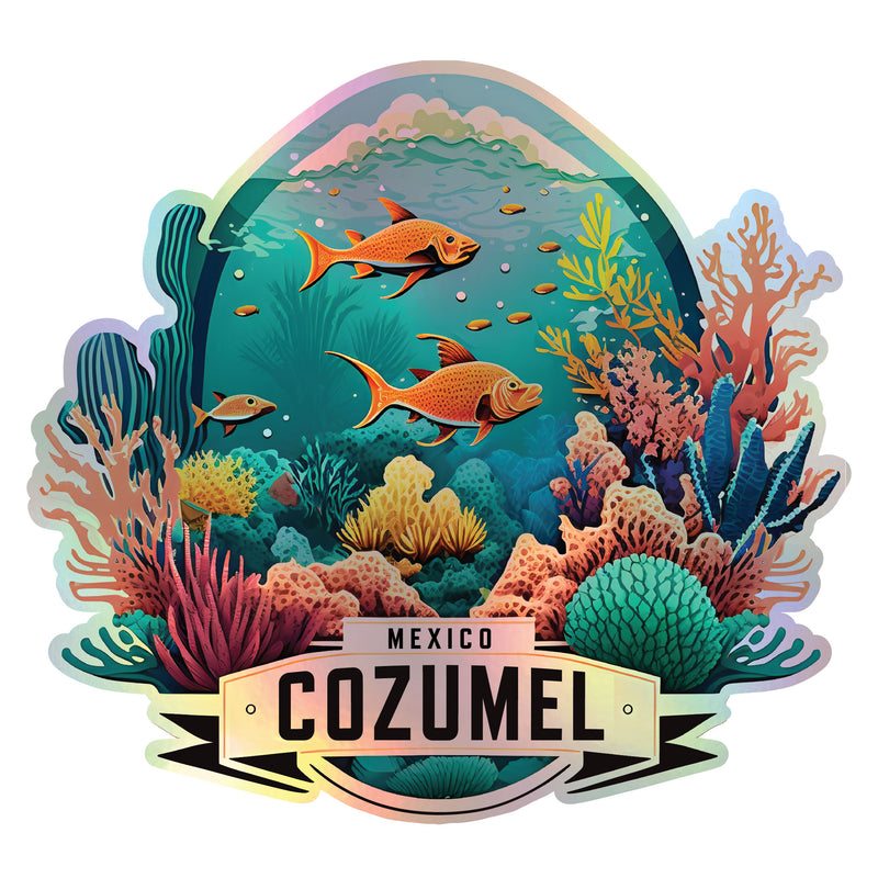 Cozumel Mexico Holographic Charm Durable Vinyl Decal Sticker A