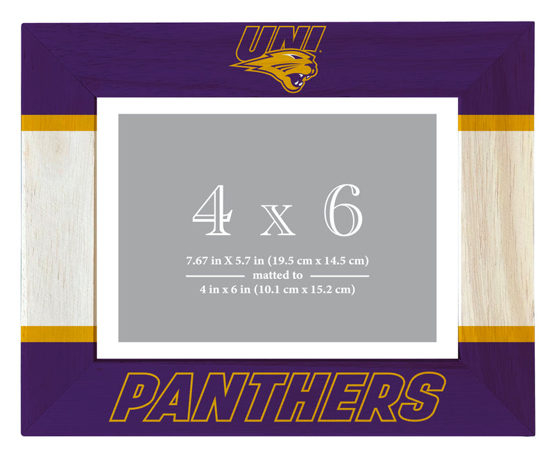 Northern Iowa Panthers Wooden Photo Frame - Customizable 4 x 6 Inch - Elegant Matted Display for Memories