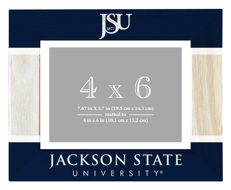 Jackson State University Wooden Photo Frame - Customizable 4 x 6 Inch - Elegant Matted Display for Memories