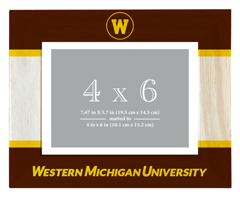 Western Michigan University Wooden Photo Frame - Customizable 4 x 6 Inch - Elegant Matted Display for Memories