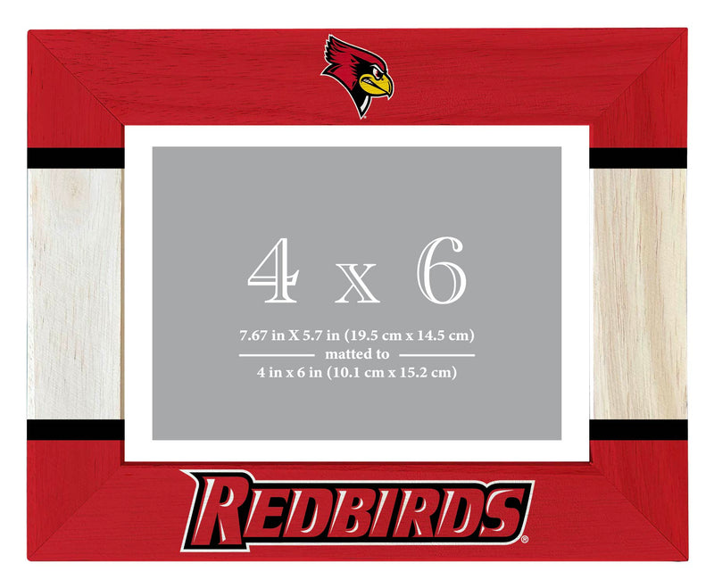 Illinois State Redbirds Wooden Photo Frame - Customizable 4 x 6 Inch - Elegant Matted Display for Memories