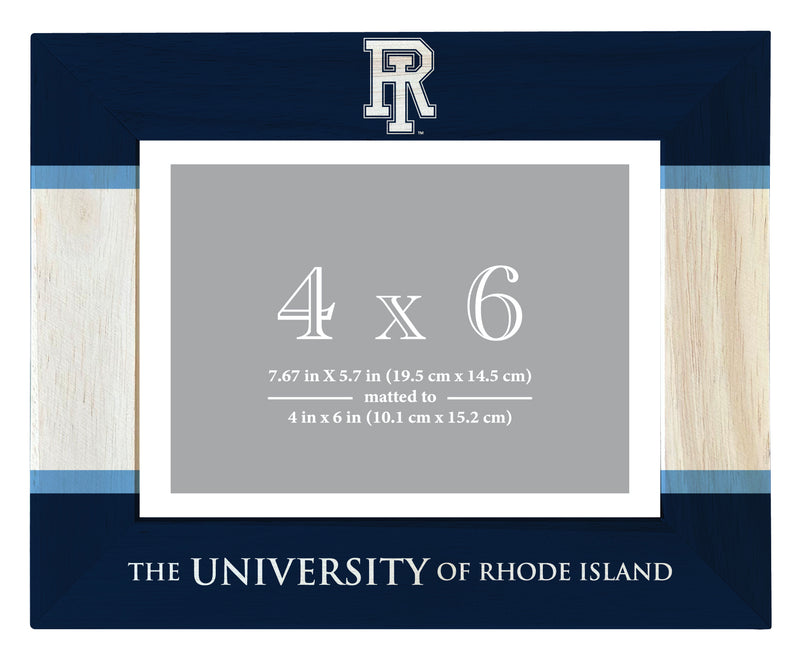 Rhode Island University Wooden Photo Frame - Customizable 4 x 6 Inch - Elegant Matted Display for Memories