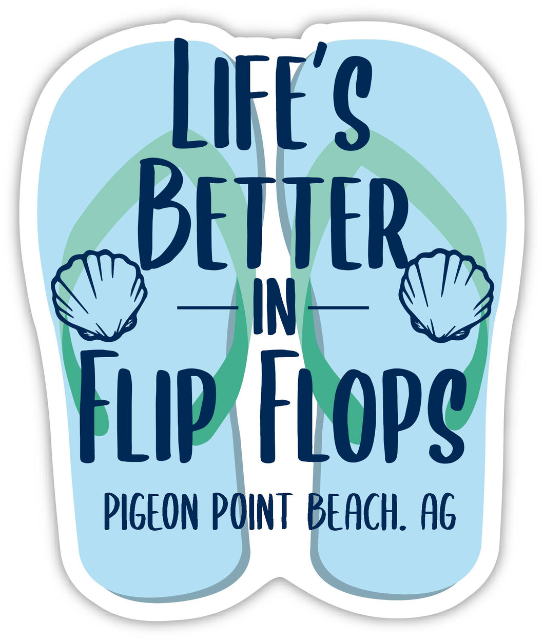 Pigeon Point Beach Antigua And Barbuda Souvenir 4 Inch Vinyl Decal Sticker Flip Flop Design