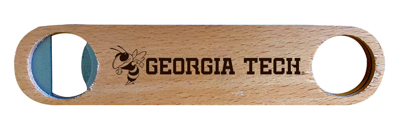 Georgia Tech Yellow Jackets NCAA Elegant Laser-Etched Wooden Bottle Opener - Collegiate Bar Accessory