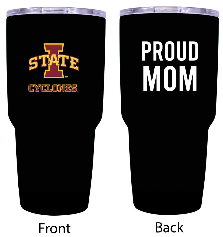 Iowa State Cyclones Proud Mom 24 oz Insulated Stainless Steel Tumbler - Black