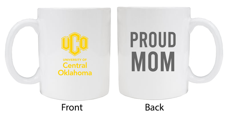 University of Central Oklahoma Bronchos Proud Mom Ceramic Coffee Mug - White (2 Pack)
