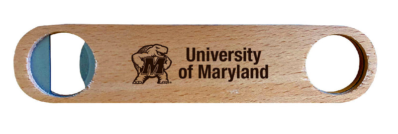 Maryland Terrapins NCAA Elegant Laser-Etched Wooden Bottle Opener - Collegiate Bar Accessory