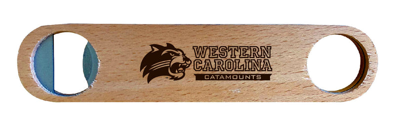 Western Carolina University NCAA Elegant Laser-Etched Wooden Bottle Opener - Collegiate Bar Accessory