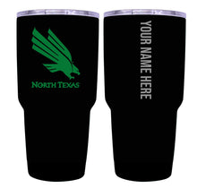 Load image into Gallery viewer, Custom North Texas Black Insulated Tumbler - 24oz Engraved Stainless Steel Travel Mug
