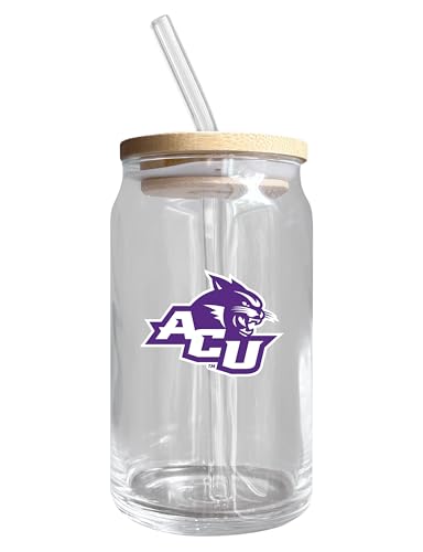 Abilene Christian University NCAA 12 oz can-shaped glass, featuring a refined design ideal for showcasing team pride and enjoying beverages on game days, mother's day gift, father's day gift, alumni gift, graduation gift, admission gift.