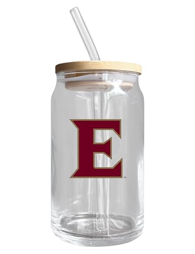 Elon University NCAA 12 oz can-shaped glass, featuring a refined design ideal for showcasing team pride and enjoying beverages on game days, mother's day gift, father's day gift, alumni gift, graduation gift, admission gift.