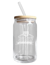 Load image into Gallery viewer, Shaw University NCAA 12 oz can-shaped glass, featuring a refined design ideal for showcasing team pride and enjoying beverages on game days, mother&#39;s day gift, father&#39;s day gift, alumni gift, graduation gift, admission gift.
