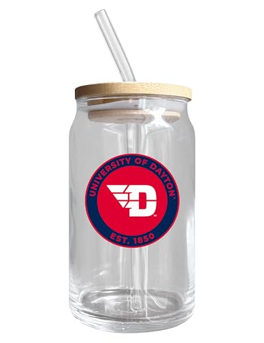 Dayton Flyers NCAA 12 oz can-shaped glass, featuring a refined design ideal for showcasing team pride and enjoying beverages on game days, mother's day gift, father's day gift, alumni gift, graduation gift, admission gift.