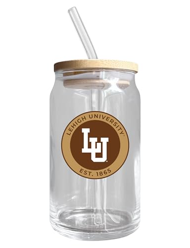 Lehigh University Mountain Hawks NCAA 12 oz can-shaped glass, featuring a refined design ideal for showcasing team pride and enjoying beverages on game days, mother's day gift, father's day gift, alumni gift, graduation gift, admission gift.