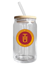 Load image into Gallery viewer, Tuskegee University NCAA 12 oz can-shaped glass, featuring a refined design ideal for showcasing team pride and enjoying beverages on game days, mother&#39;s day gift, father&#39;s day gift, alumni gift, graduation gift, admission gift.
