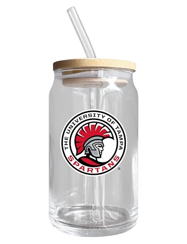 Tampa Spartans NCAA 12 oz can-shaped glass, featuring a refined design ideal for showcasing team pride and enjoying beverages on game days, mother's day gift, father's day gift, alumni gift, graduation gift, admission gift.